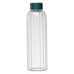 Branded Borosilicate Glass Bottle with Steel Lid - 620ml in Forest Green