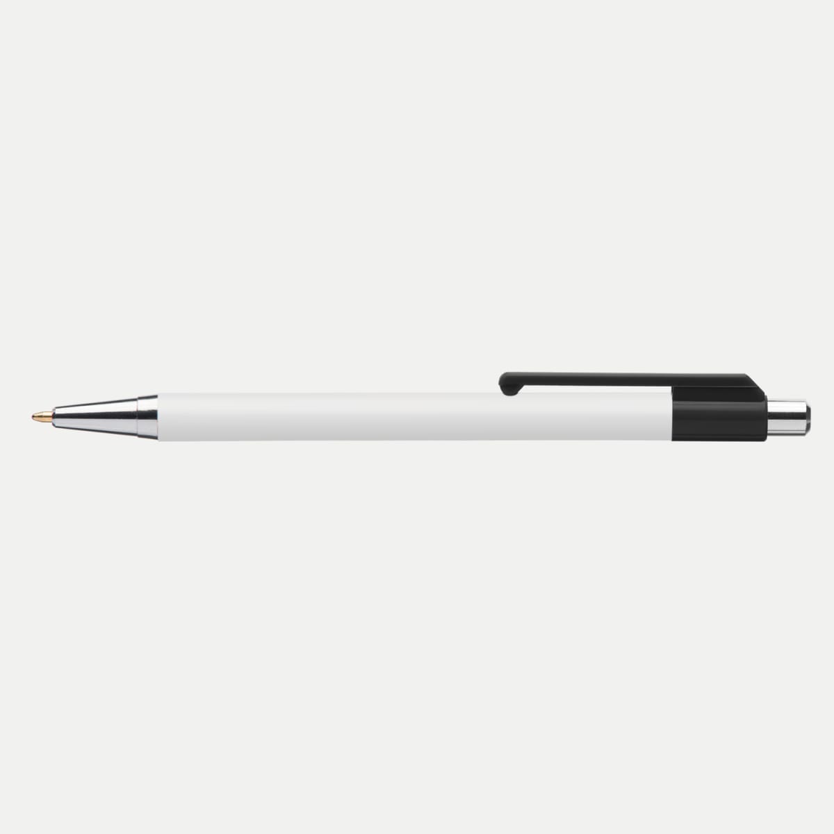 Branded Slimline Chrome Click Pen with Colour Clip