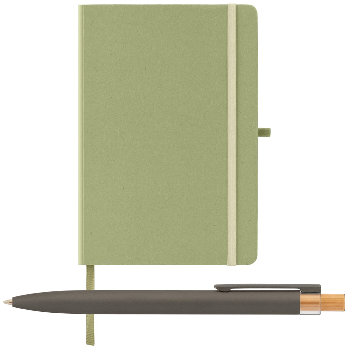 Branded Recycled Milk Carton A5 Notebook and Pen Set in Sage