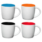 Branded 355ml Ceramic Mug with Matte Exterior, Colour Interior