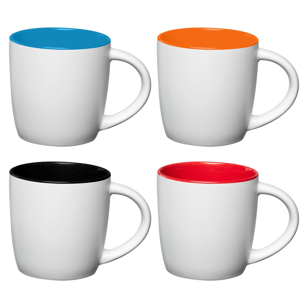 Branded 355ml Ceramic Mug with Matte Exterior, Colour Interior