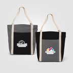Branded Recycled Cotton Blend Tote Bag with Front Pocket