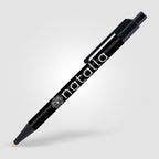 Branded Slimline Retractable Pen with Black and White Trim
