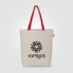 Branded Recycled Cotton Tote Bag with Coloured Handles