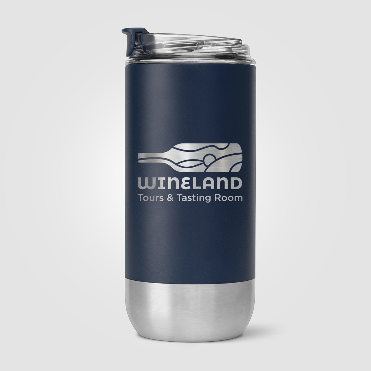 Branded Recycled Stainless Steel Tumbler with Flip Lid - 475ml