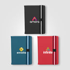 Branded Recycled PU Refillable A5 Journal with Pen Loop