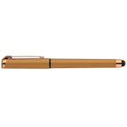Branded Rose Gold Metallic Gel Pen with Stylus in Yellow