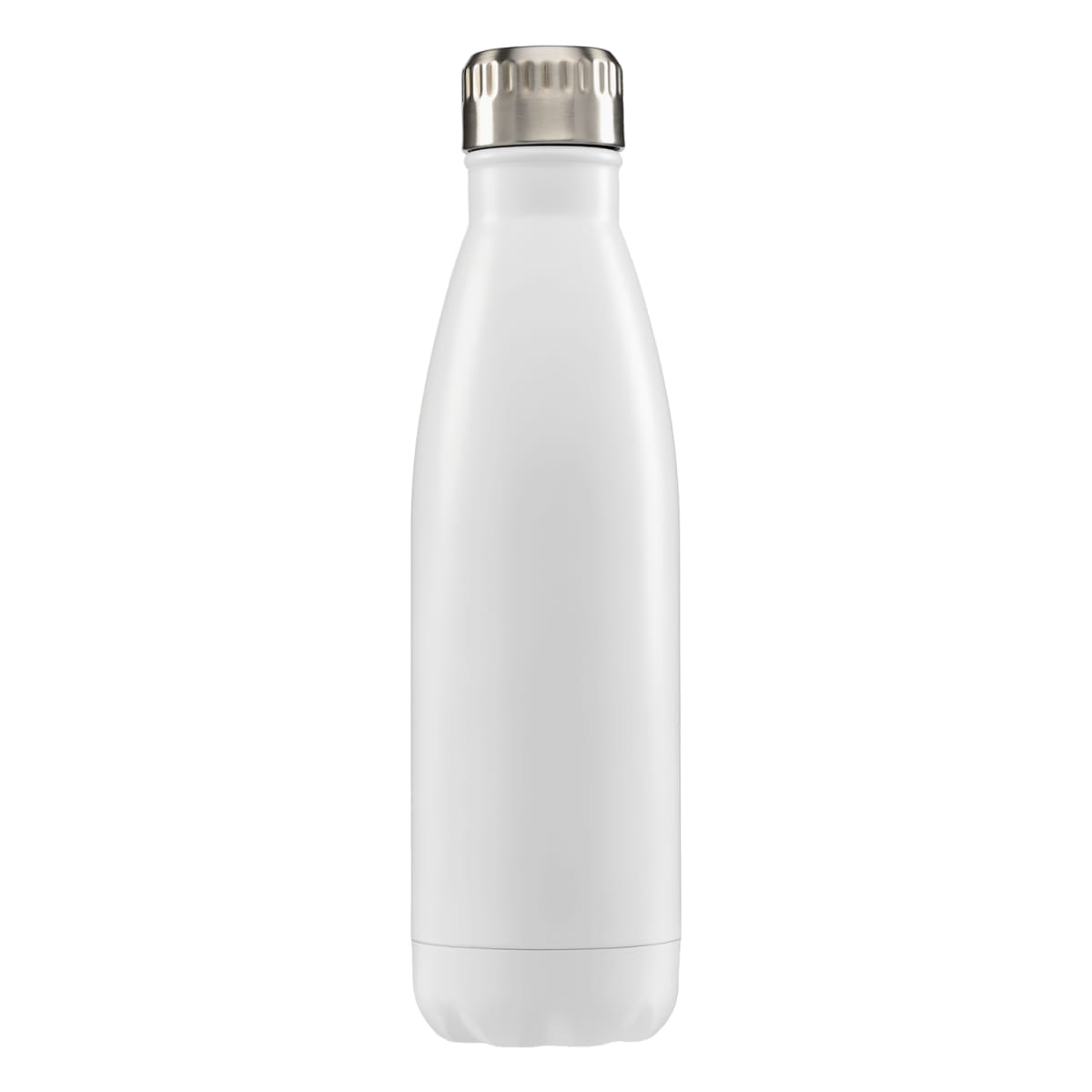 Branded Double-Wall Stainless Steel Bottle - 475ml in White/Chrome