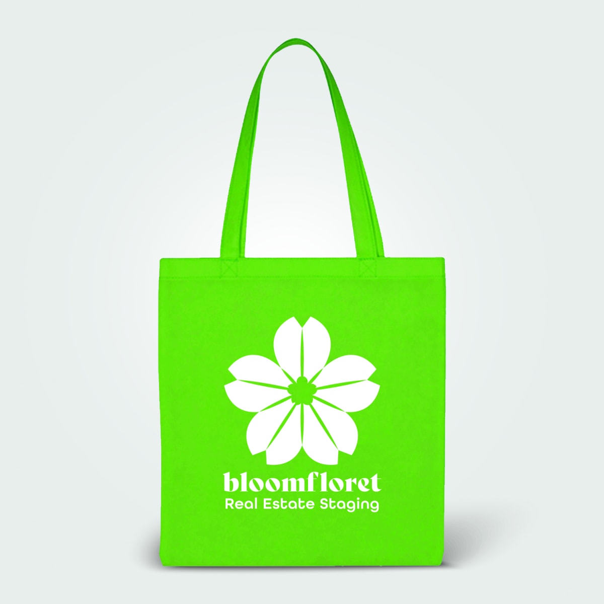 Branded Budget Non-Woven Tote Bag in Lime Green