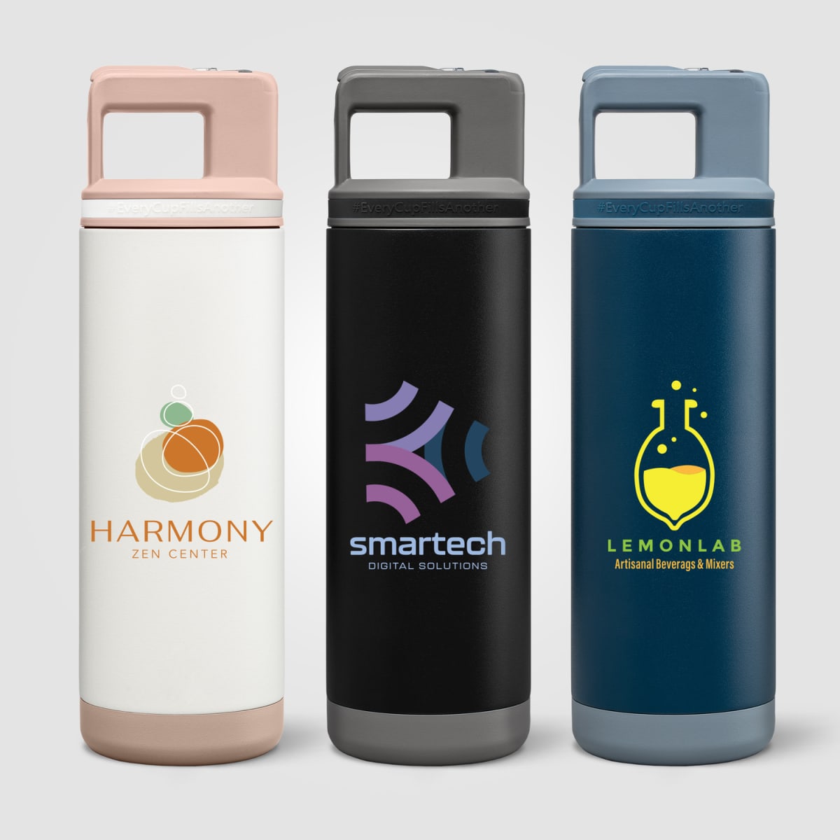 Branded Steel Flip Straw Bottle with Triple Wall Insulation