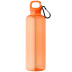 Branded Recycled PET Bike Bottle with Carabiner Clip in Orange