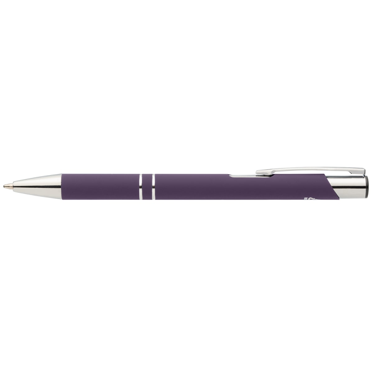 Branded Recycled Aluminium Soft-Touch Pen with Chrome Trim