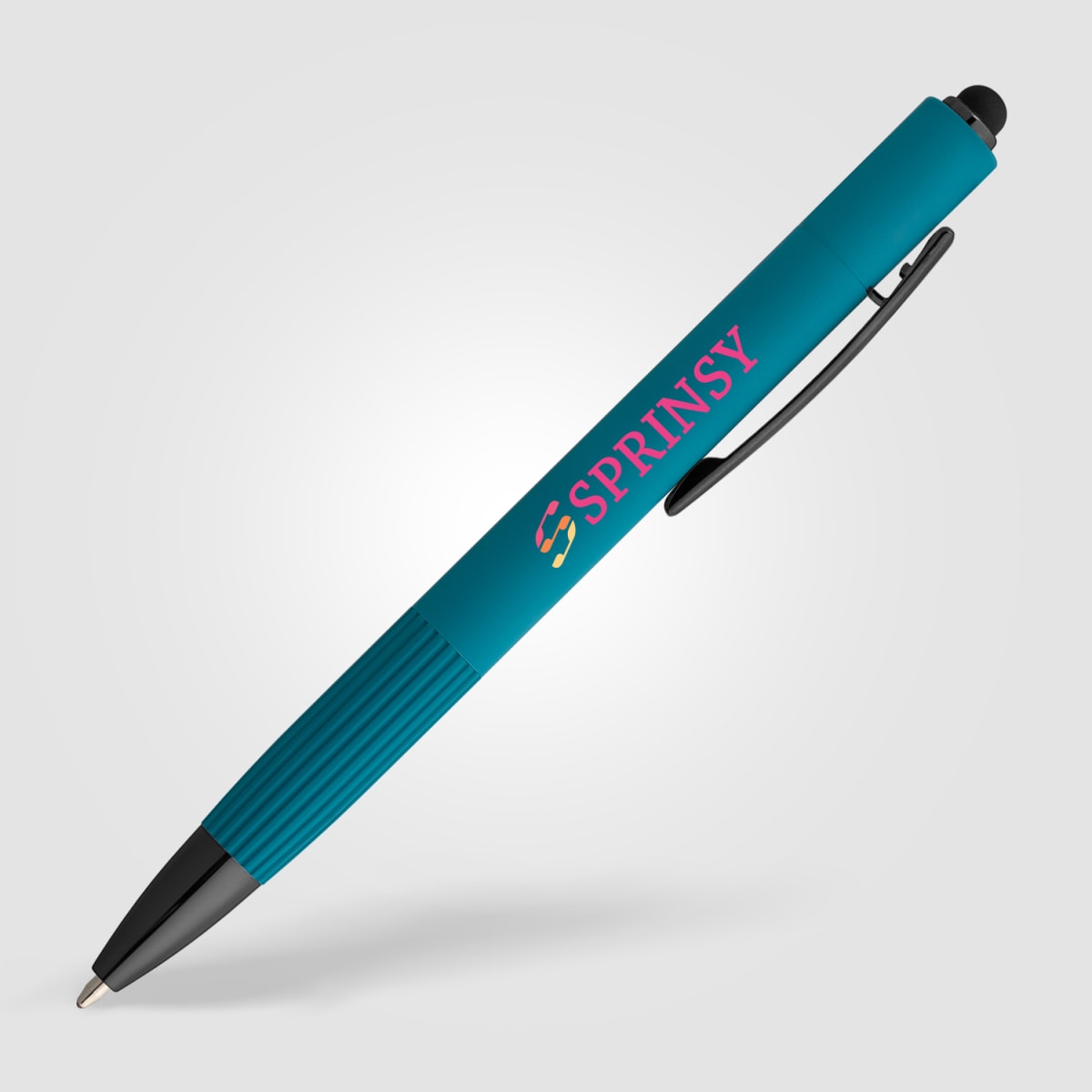 Branded Recycled Aluminium Bolt Action Pen with Stylus
