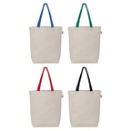 Branded Recycled Cotton Tote Bag with Coloured Handles