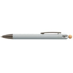 Branded Recycled Aluminium Fidget Pen with Bamboo Ball in Gray