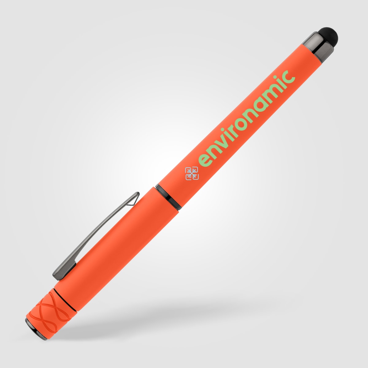 Branded Recycled Plastic Fidget Spinner Gel Pen with Stylus