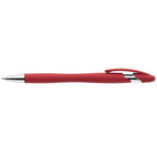 Branded Soft Rubber Coated Stylus Pen with Chrome Trim in Red