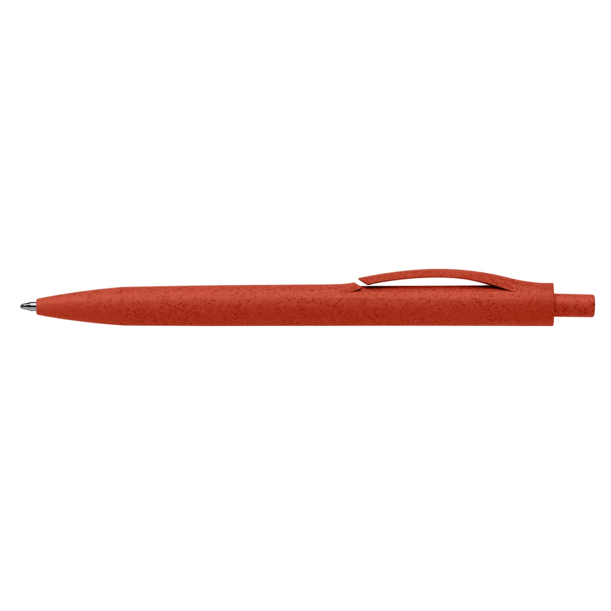 Branded Wheat Straw Retractable Ballpoint Pen in Red