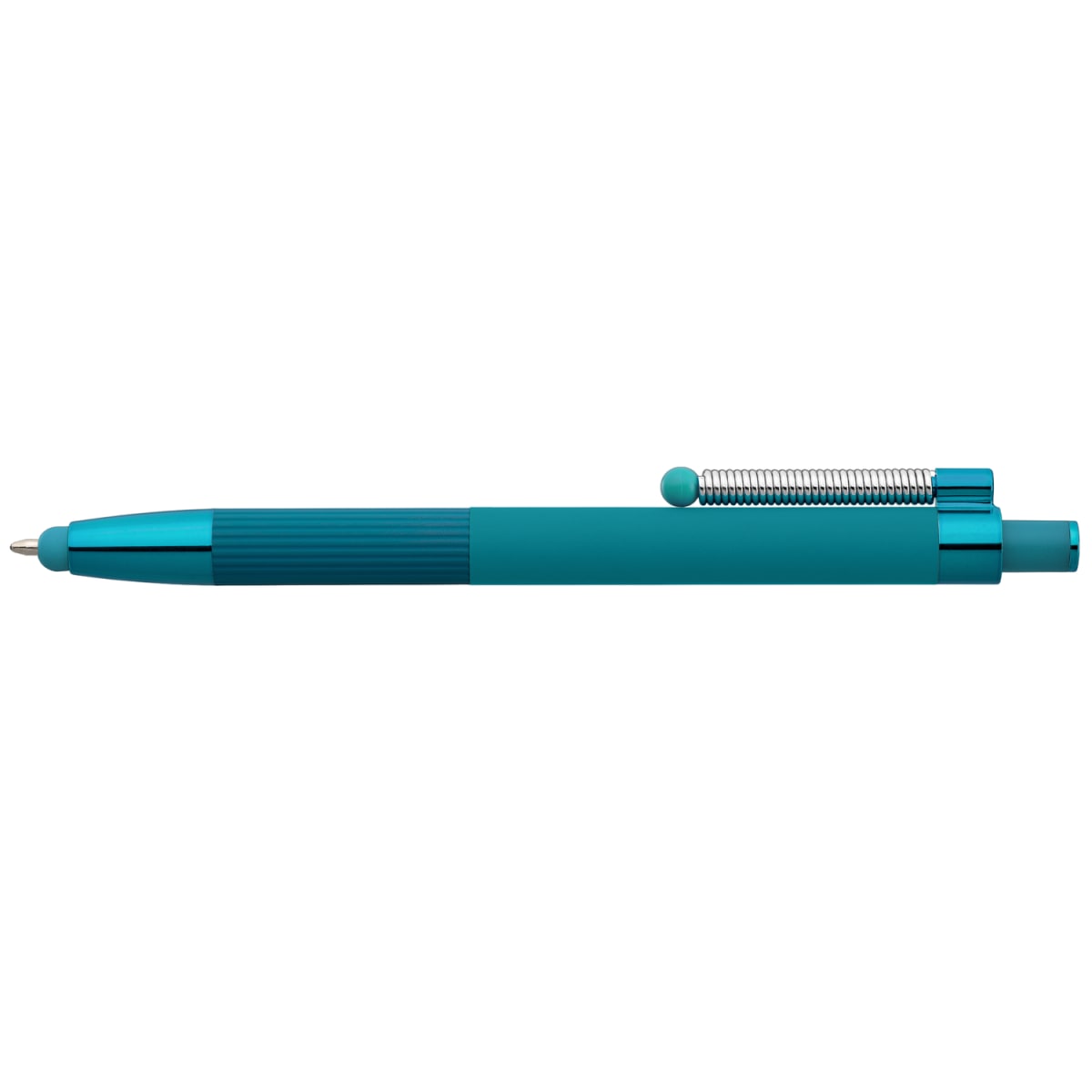 Branded Recycled Aluminium Fidget Stylus Pen in Teal