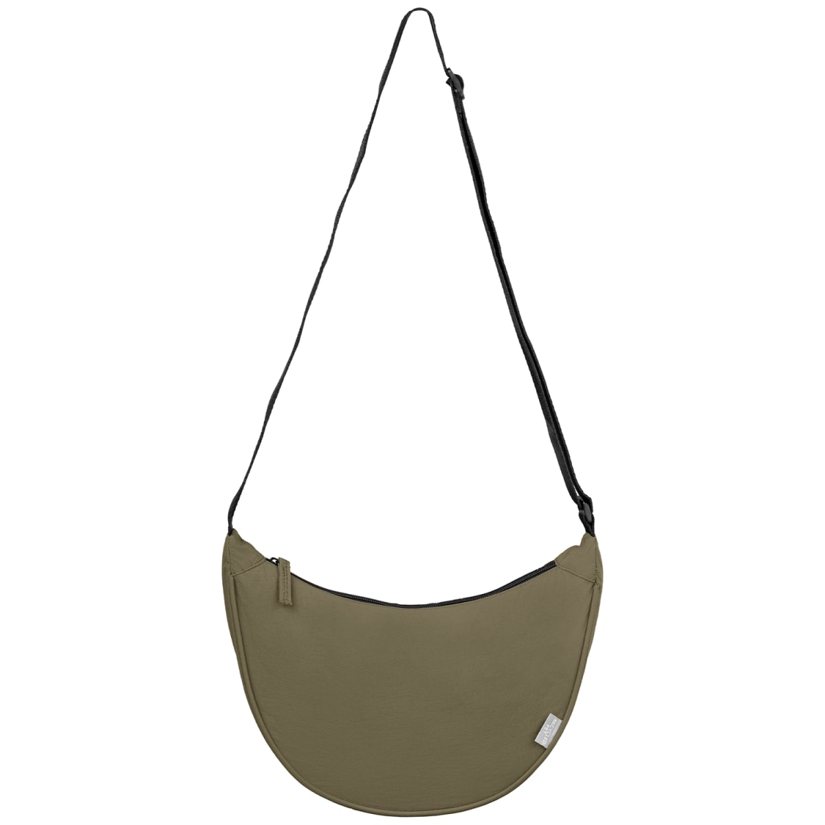 Branded Recycled Nylon Crossbody Shoulder Bag in Dark Green