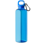 Branded Recycled PET Bike Bottle with Carabiner Clip in Marine Blue
