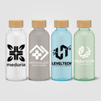 Branded 650ml Recycled PET Bottle with Bamboo Lid