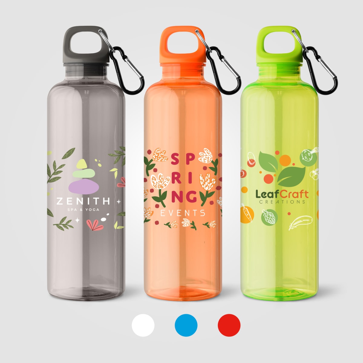 Branded Recycled PET Bike Bottle with Carabiner Clip