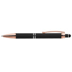 Branded Rose Gold Trim Soft-Touch Metal Pen with Diamond Grip