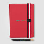 Branded Recycled Chevron Refillable A5 Journal and Pen Set