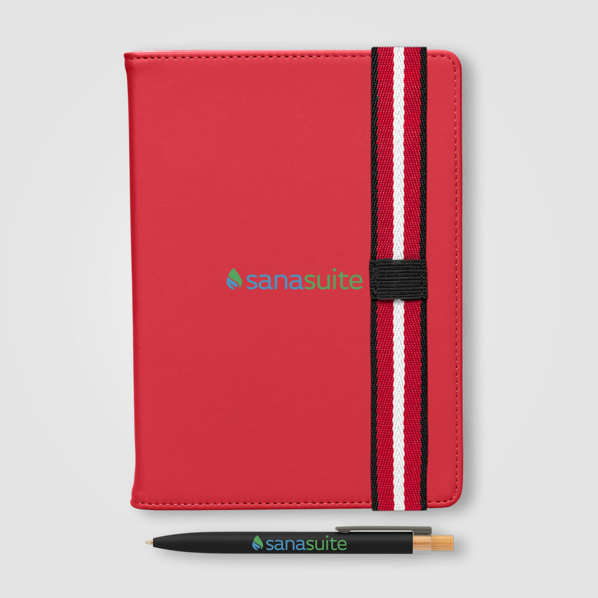 Branded Recycled Chevron Refillable A5 Journal and Pen Set