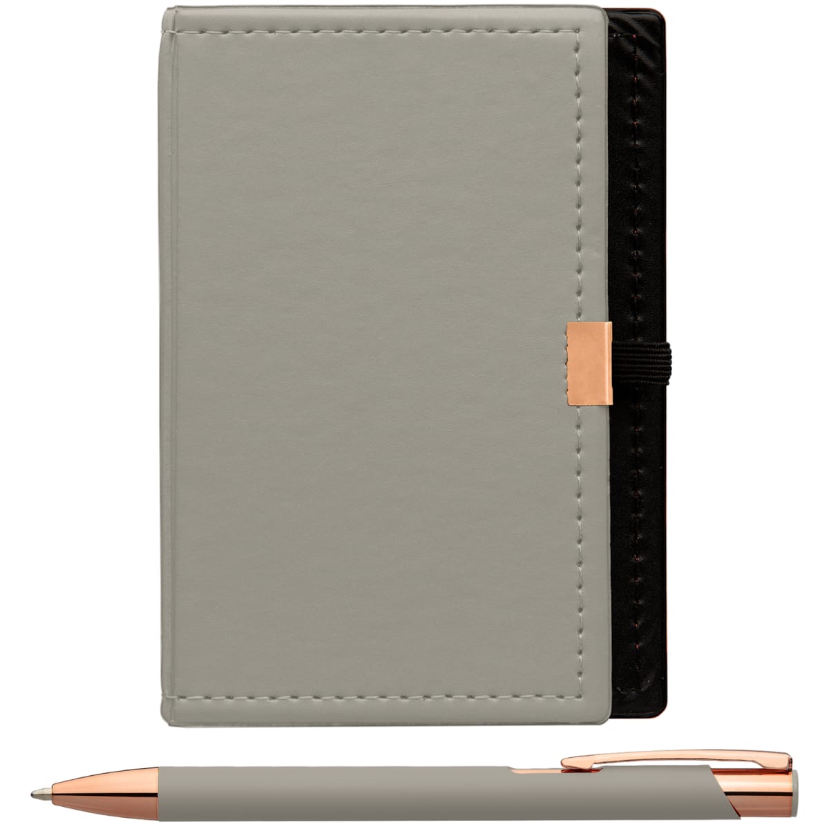 Branded Note Caddy Gift Set with Rose Gold Pen