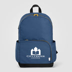 Branded rPET Laptop Backpack with Gold Zips - 20L