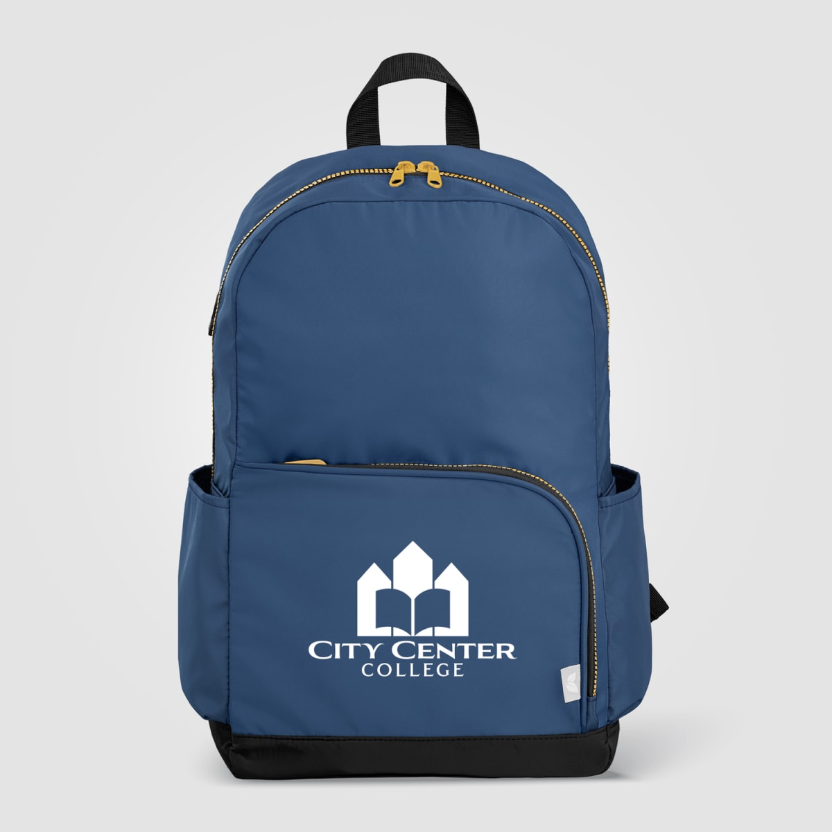 Branded rPET Laptop Backpack with Gold Zips - 20L