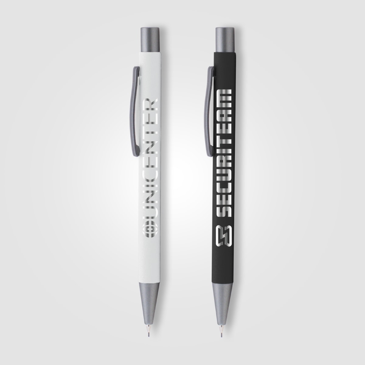 Branded Soft-Touch Mechanical Pencil with Gunmetal Trim