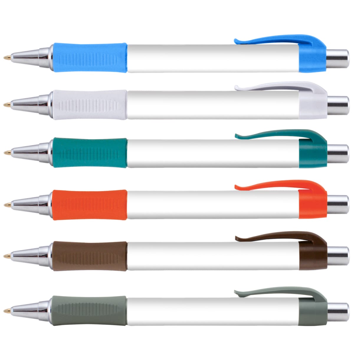 Branded Wide Body Retractable Pen with Chrome Accents