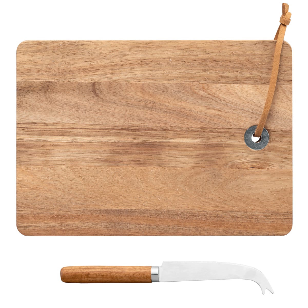 Branded FSC Acacia Wood Cheese Board and Knife Set