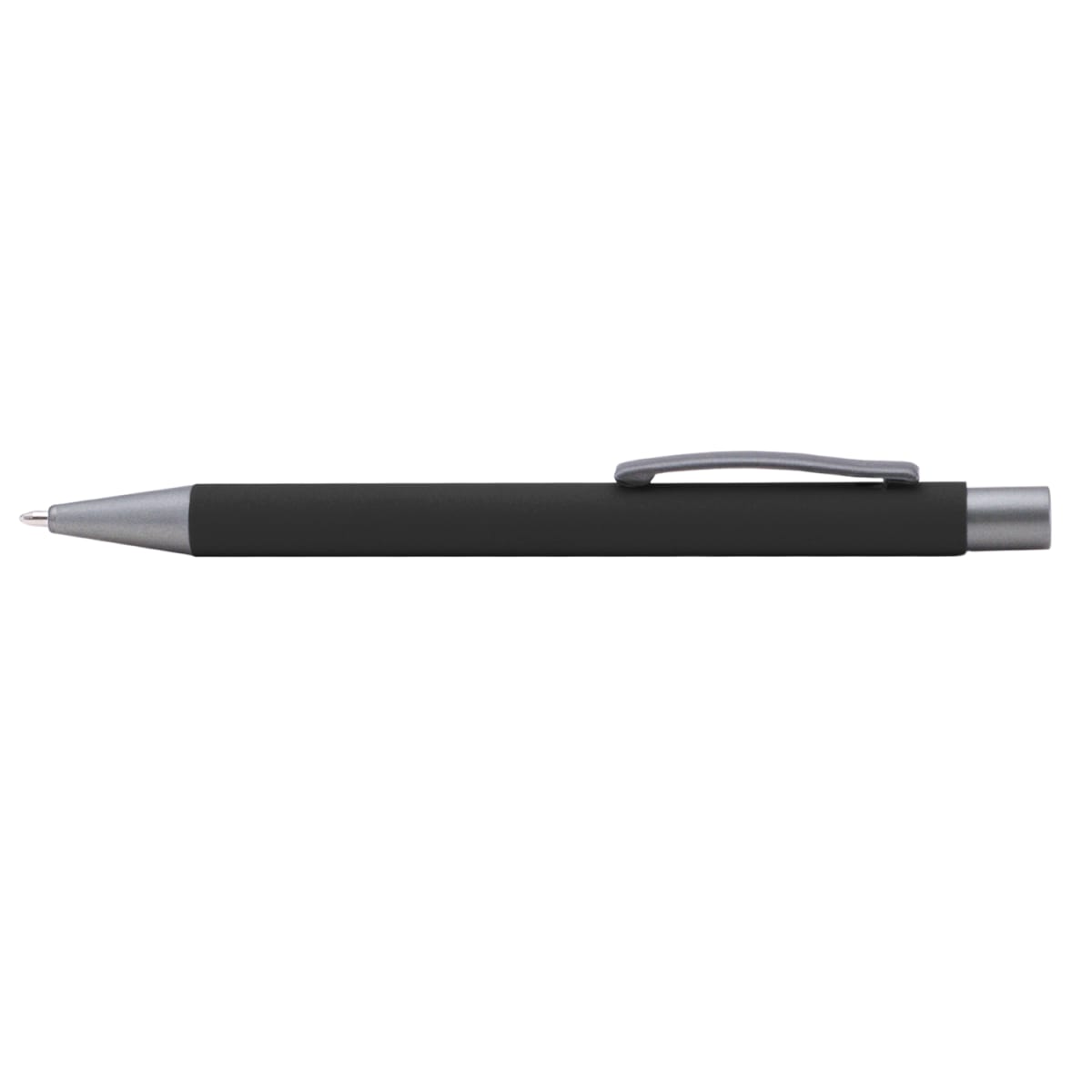 Branded Mirror-Finish Aluminium Soft-Touch Pen in Black