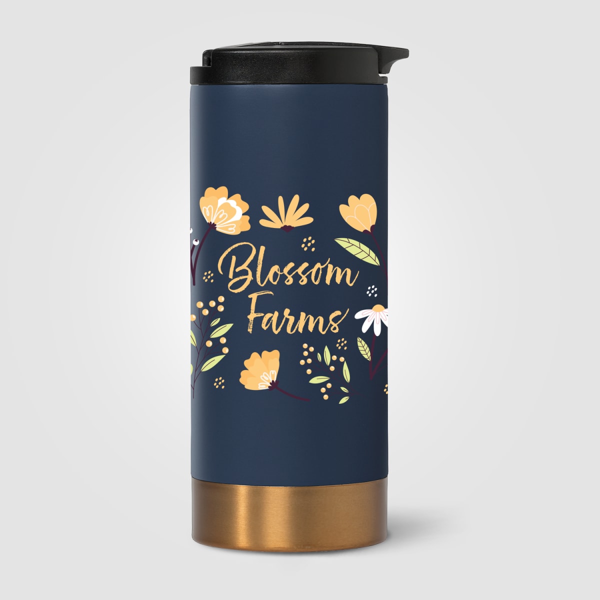 Branded Double Wall Stainless Steel Tumbler with Twist Lock Lid
