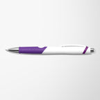 Branded Rubber Grip Retractable Pen with Chrome Nose