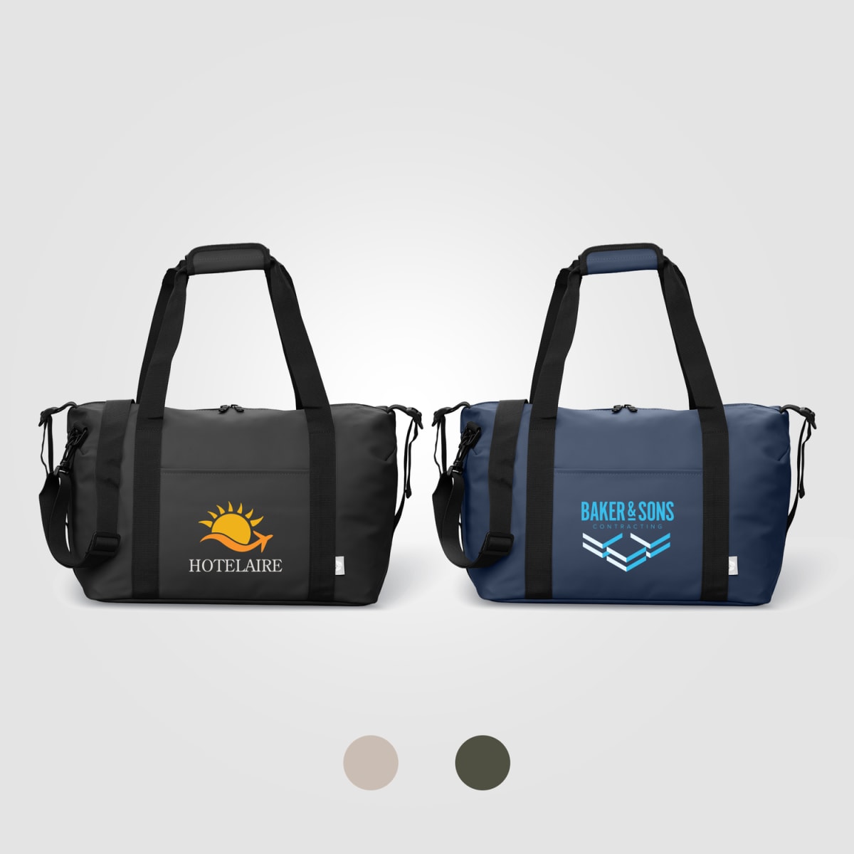 Branded Recycled PU Travel Duffel Bag with Trolley Strap
