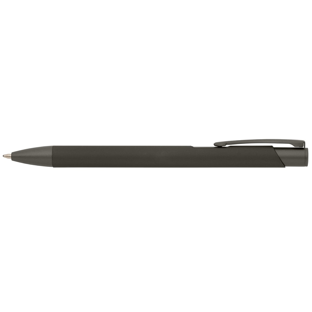 Branded Satin Aluminium Monochrome Pen in Gunmetal