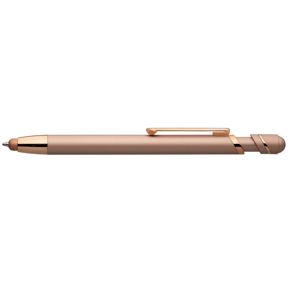 Branded Soft-Touch Metal Pen with Stylus in Burgundy