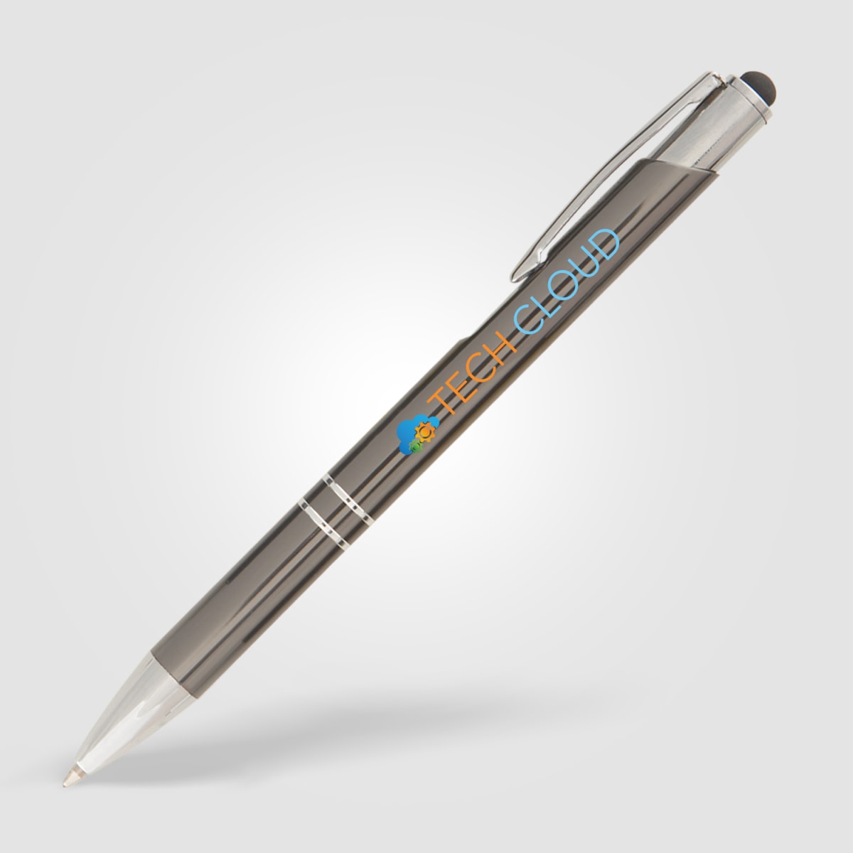Branded Anodised Aluminium Pen with Top Stylus