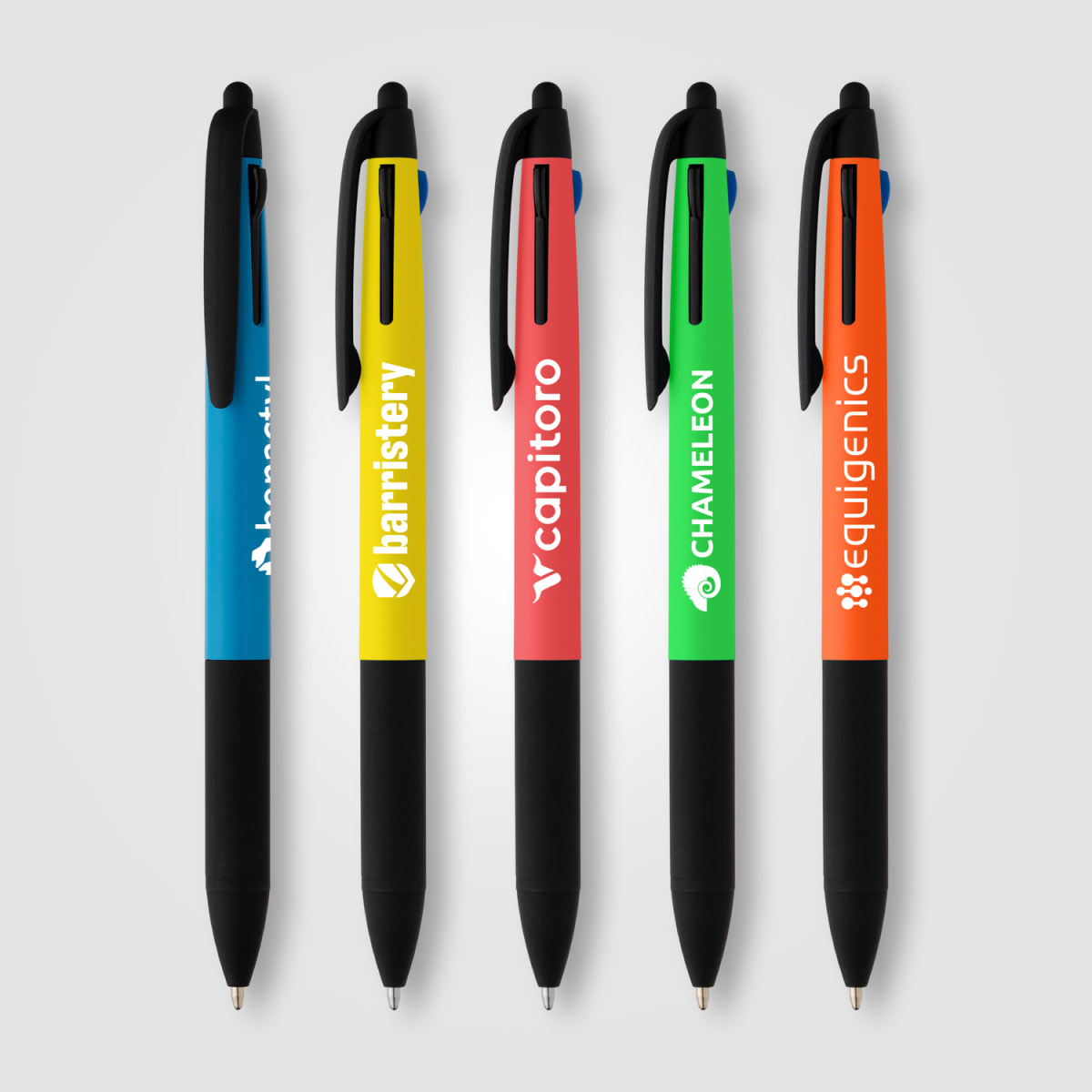 Branded Recycled Plastic 3-Ink Pen with Stylus