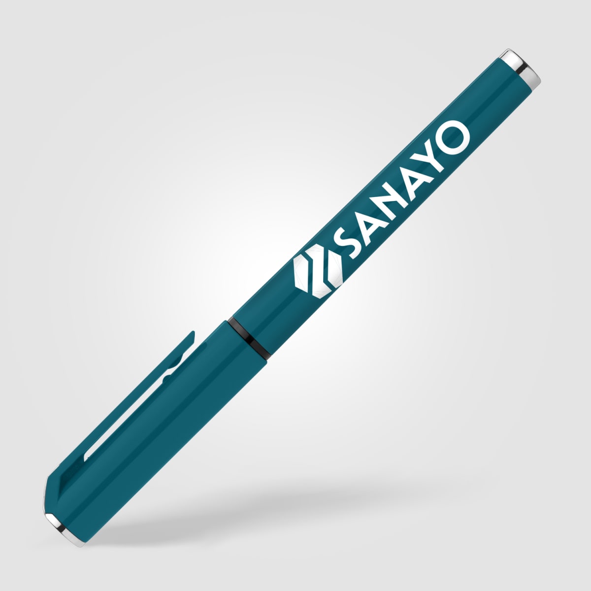 Branded Recycled Plastic Gel Pen with Rubber Grip