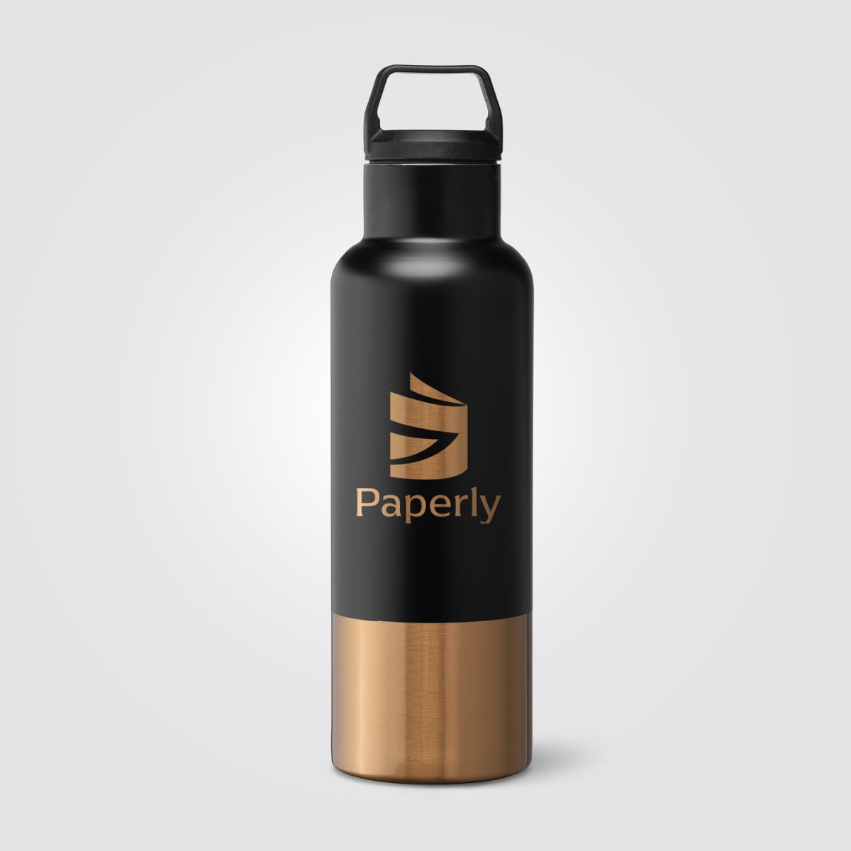 Branded Recycled Steel Insulated Bottle with Gold Engraving