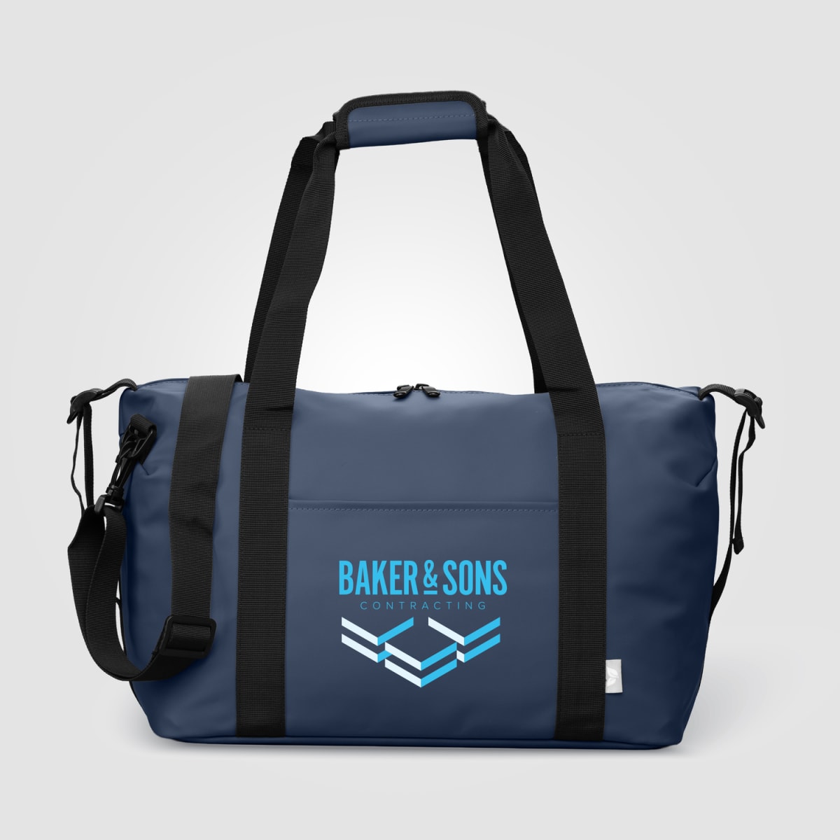 Branded Recycled PU Travel Duffel Bag with Trolley Strap