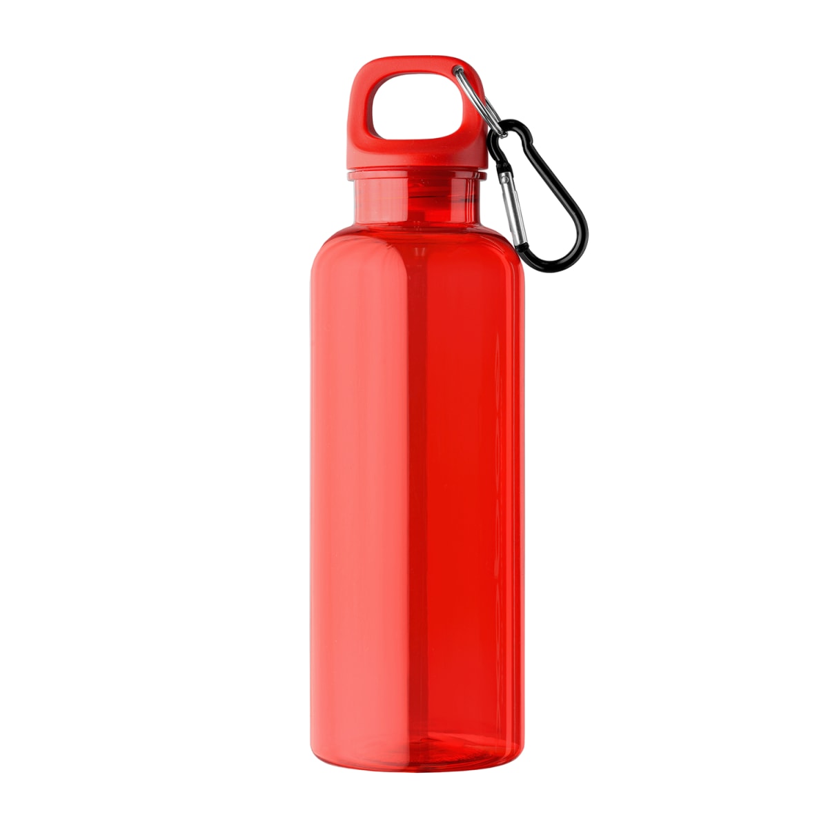 Branded Recycled PET Bike Bottle with Carabiner 500ml in Red