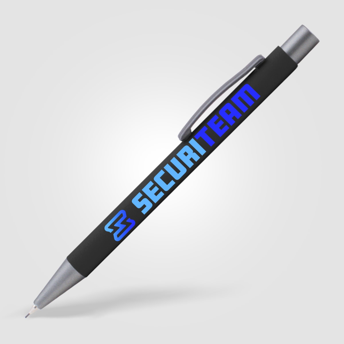 Branded Soft-Touch Mechanical Pencil with Gunmetal Trim