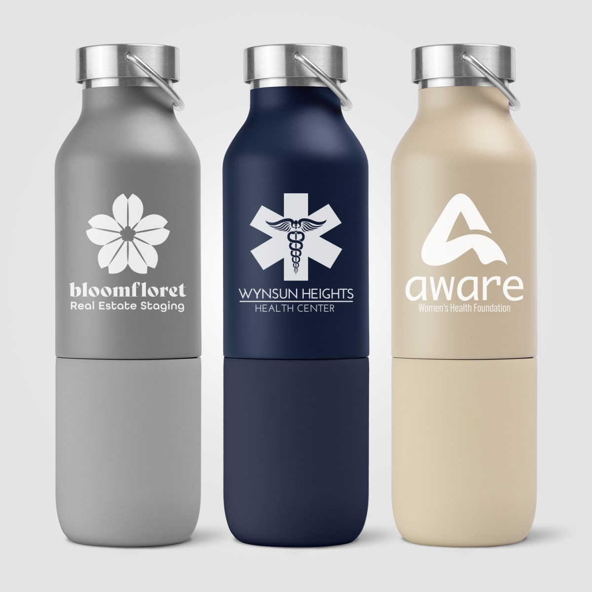 Branded 2-in-1 Recycled Steel Bottle with Tumbler - 590ml